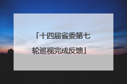 十四届省委第七轮巡视完成反馈