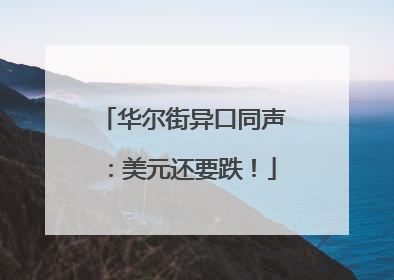 华尔街异口同声：美元还要跌！