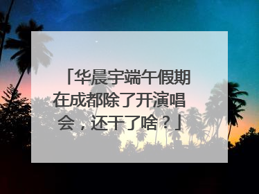 华晨宇端午假期在成都除了开演唱会，还干了啥？