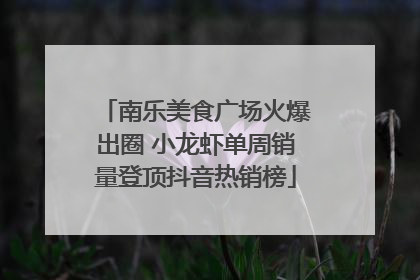 南乐美食广场火爆出圈 小龙虾单周销量登顶抖音热销榜