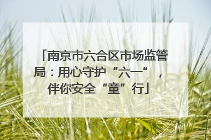 南京市六合区市场监管局：用心守护“六一”，伴你安全“童”行
