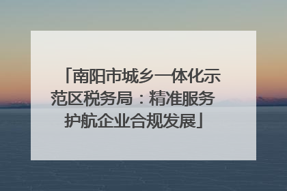 南阳市城乡一体化示范区税务局：精准服务护航企业合规发展