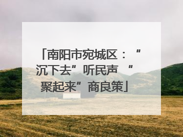 南阳市宛城区：“沉下去”听民声 “聚起来”商良策