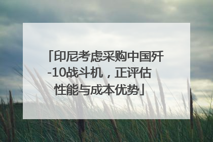 印尼考虑采购中国歼-10战斗机，正评估性能与成本优势