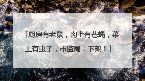 厨房有老鼠，肉上有苍蝇，菜上有虫子，市监局：下架！