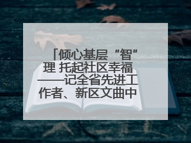 倾心基层“智”理 托起社区幸福——记全省先进工作者、新区文曲中心社区党委书记董世弘