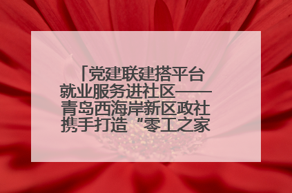 党建联建搭平台 就业服务进社区——青岛西海岸新区政社携手打造“零工之家”就业服务新阵地