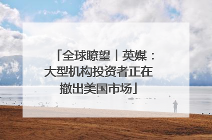 全球瞭望丨英媒：大型机构投资者正在撤出美国市场