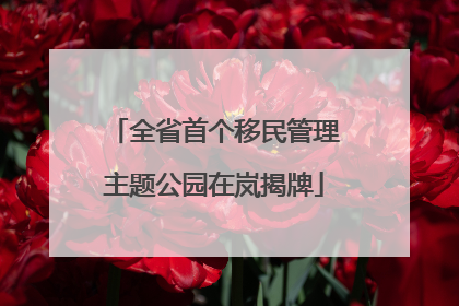 全省首个移民管理主题公园在岚揭牌