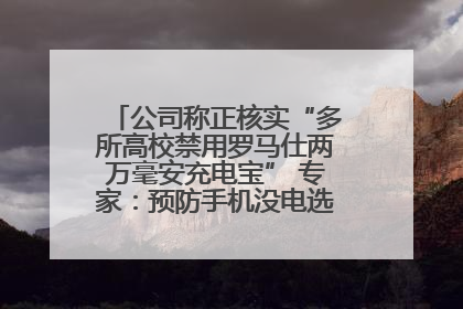 公司称正核实“多所高校禁用罗马仕两万毫安充电宝” 专家：预防手机没电选中等体积产品即可