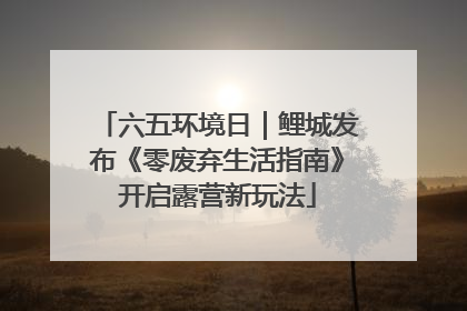 六五环境日｜鲤城发布《零废弃生活指南》开启露营新玩法