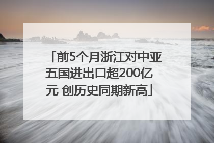 前5个月浙江对中亚五国进出口超200亿元 创历史同期新高