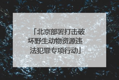 北京部署打击破坏野生动物资源违法犯罪专项行动