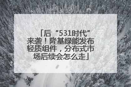 后“531时代”来袭！隆基绿能发布轻质组件，分布式市场后续会怎么走