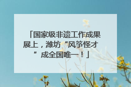 国家级非遗工作成果展上，潍坊“风筝怪才”成全国唯一！
