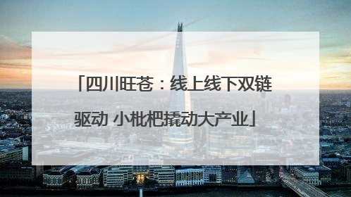 四川旺苍：线上线下双链驱动 小枇杷撬动大产业