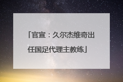 官宣：久尔杰维奇出任国足代理主教练