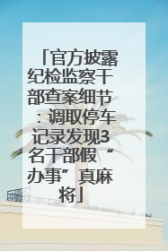 官方披露纪检监察干部查案细节：调取停车记录发现3名干部假“办事”真麻将