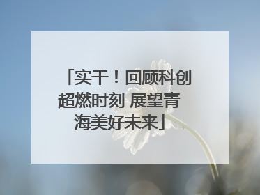 实干！回顾科创超燃时刻 展望青海美好未来