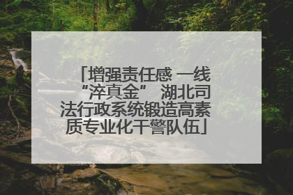 增强责任感 一线“淬真金” 湖北司法行政系统锻造高素质专业化干警队伍