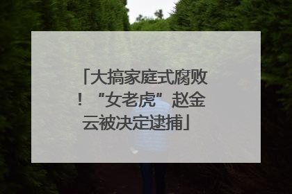 大搞家庭式腐败！“女老虎”赵金云被决定逮捕