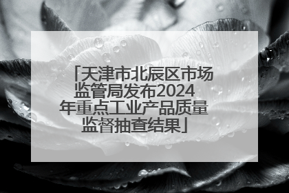 天津市北辰区市场监管局发布2024年重点工业产品质量监督抽查结果