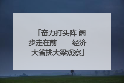 奋力打头阵 阔步走在前——经济大省挑大梁观察