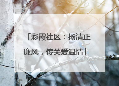 彩霞社区：扬清正廉风，传关爱温情