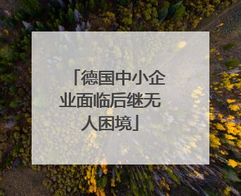 德国中小企业面临后继无人困境