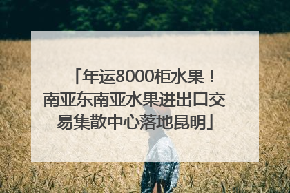 年运8000柜水果！南亚东南亚水果进出口交易集散中心落地昆明