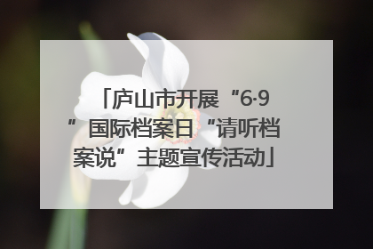 庐山市开展“6·9”国际档案日“请听档案说”主题宣传活动