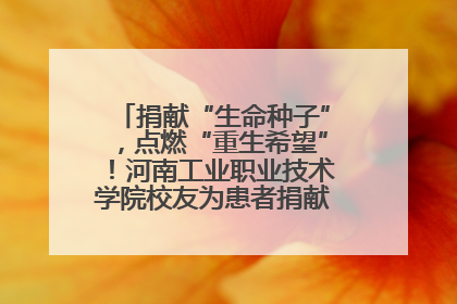 捐献“生命种子”，点燃“重生希望”！河南工业职业技术学院校友为患者捐献造血干细胞