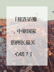 接连访豫，中亚国家的州长最关心啥？