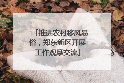 推进农村移风易俗，郑东新区开展工作观摩交流