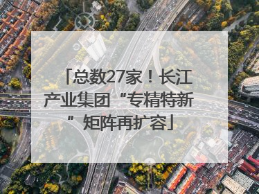 总数27家！长江产业集团“专精特新”矩阵再扩容
