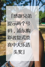 感谢兄弟提示两个号码，浦东购彩者复式票喜中大乐透头奖