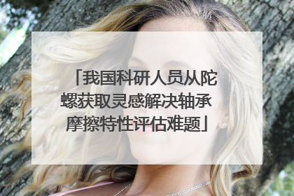 我国科研人员从陀螺获取灵感解决轴承摩擦特性评估难题