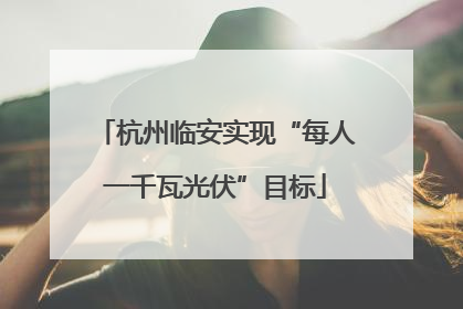 杭州临安实现“每人一千瓦光伏”目标