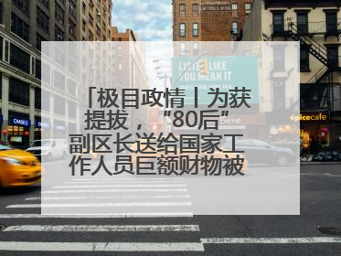 极目政情丨为获提拔，“80后”副区长送给国家工作人员巨额财物被“双开”