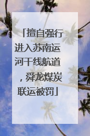 擅自强行进入苏南运河干线航道，舜龙煤炭联运被罚
