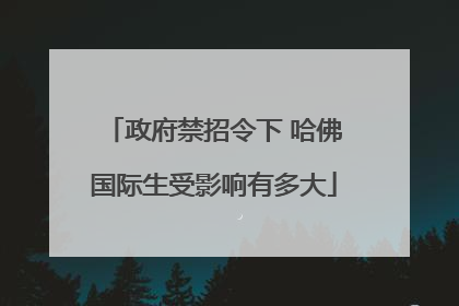 政府禁招令下 哈佛国际生受影响有多大