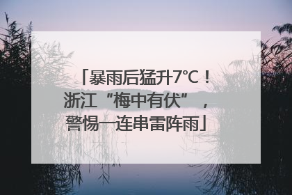 暴雨后猛升7℃！浙江“梅中有伏”，警惕一连串雷阵雨