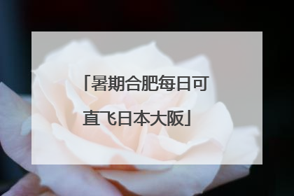 暑期合肥每日可直飞日本大阪