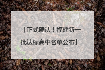 正式确认！福建新一批达标高中名单公布