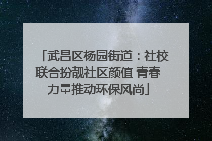 武昌区杨园街道：社校联合扮靓社区颜值 青春力量推动环保风尚