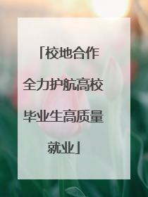 校地合作 全力护航高校毕业生高质量就业