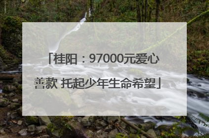 桂阳：97000元爱心善款 托起少年生命希望