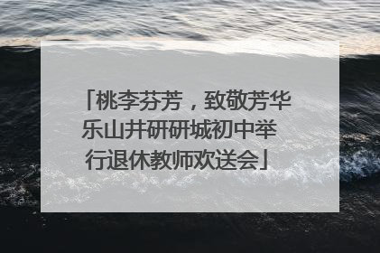 桃李芬芳，致敬芳华 乐山井研研城初中举行退休教师欢送会