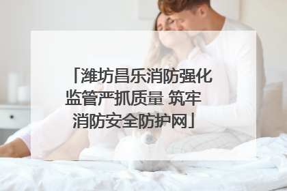 潍坊昌乐消防强化监管严抓质量 筑牢消防安全防护网