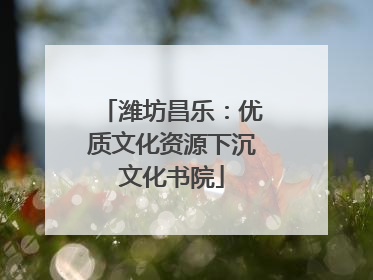 潍坊昌乐：优质文化资源下沉文化书院